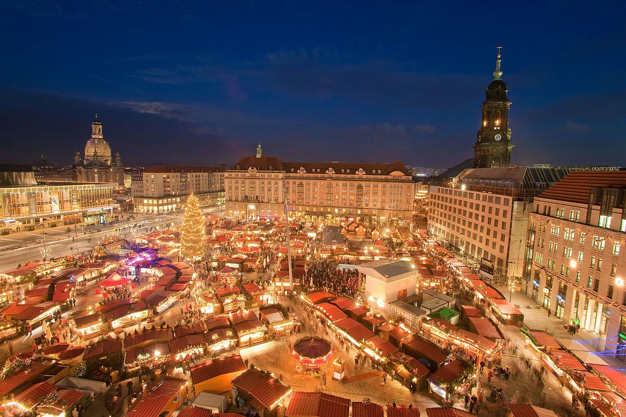 The Christmas market Dresdner Striezelmarkt on the Altmarkt