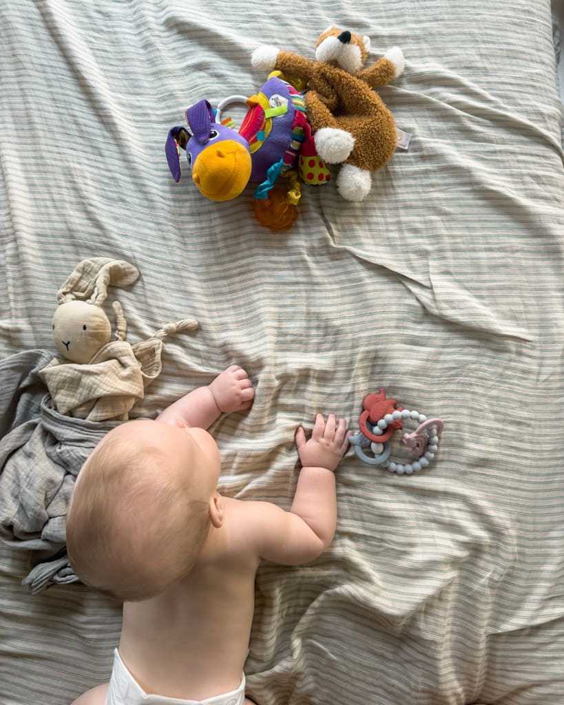 Baby playing on the floor
