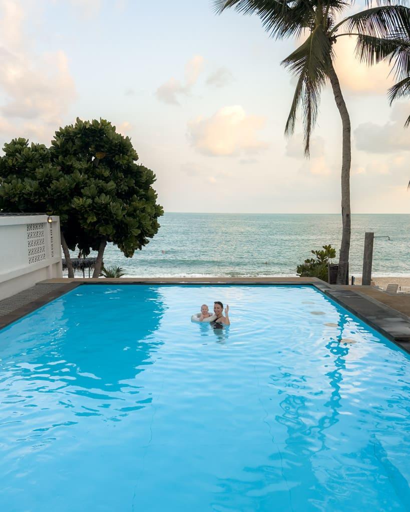 Victoria and Adrian in the pool
