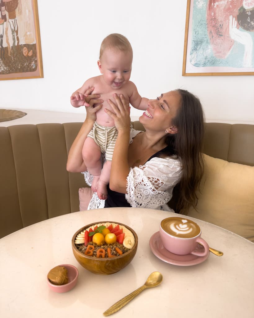 Victoria and baby Adrian in Bali