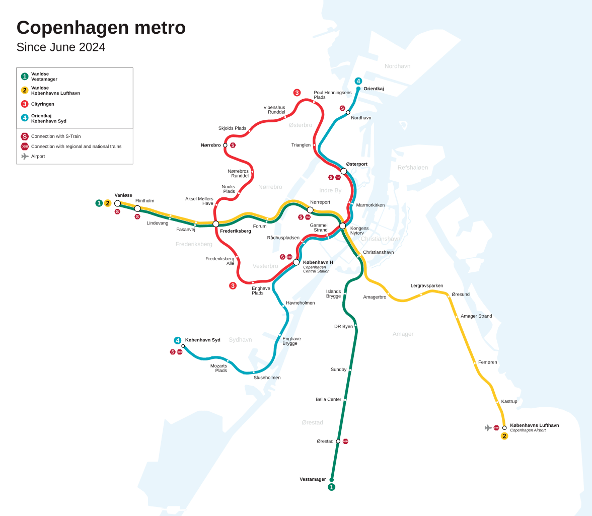 Copenhagen metro map