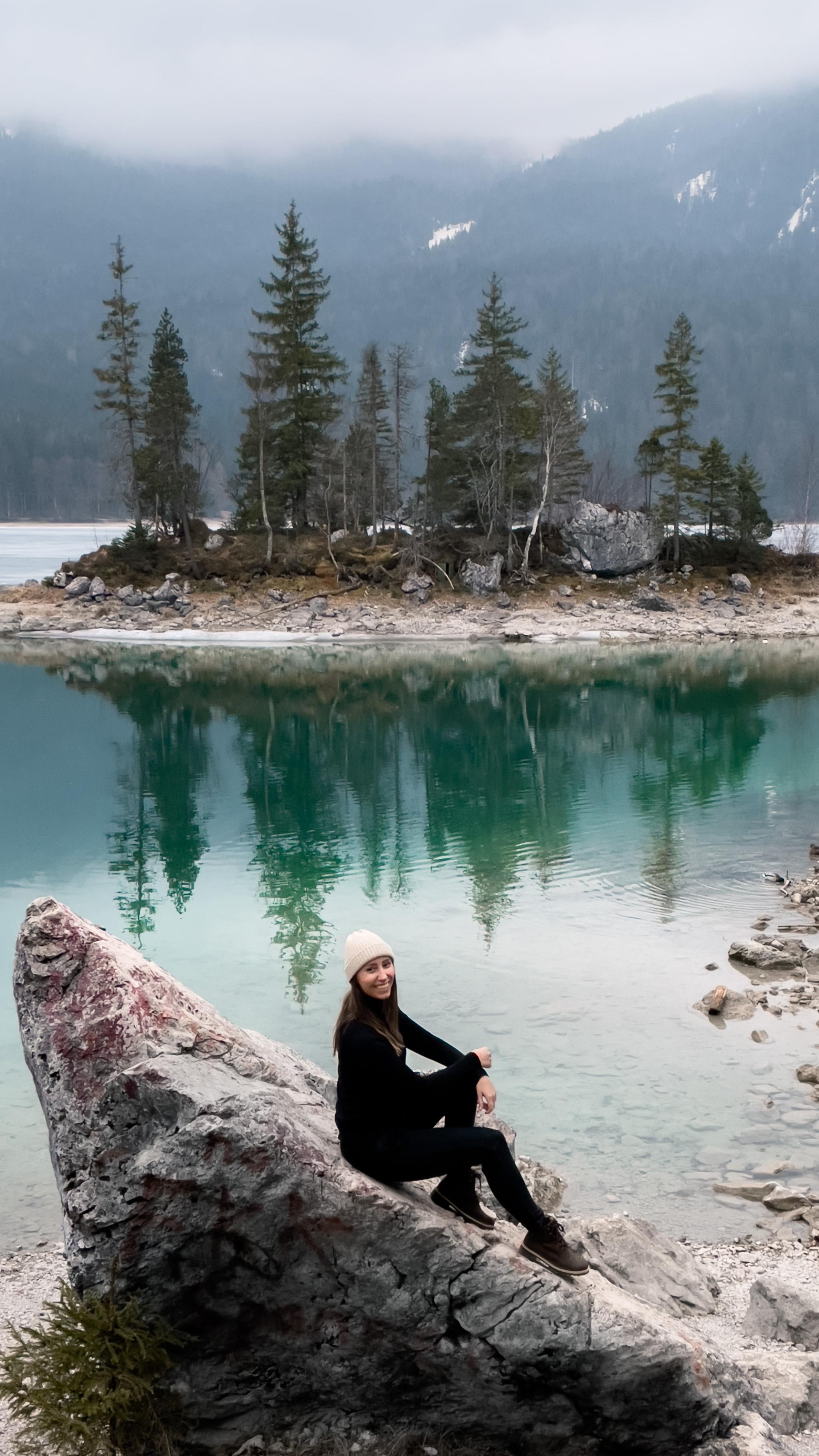 Instagram rock at Lake Eibsee