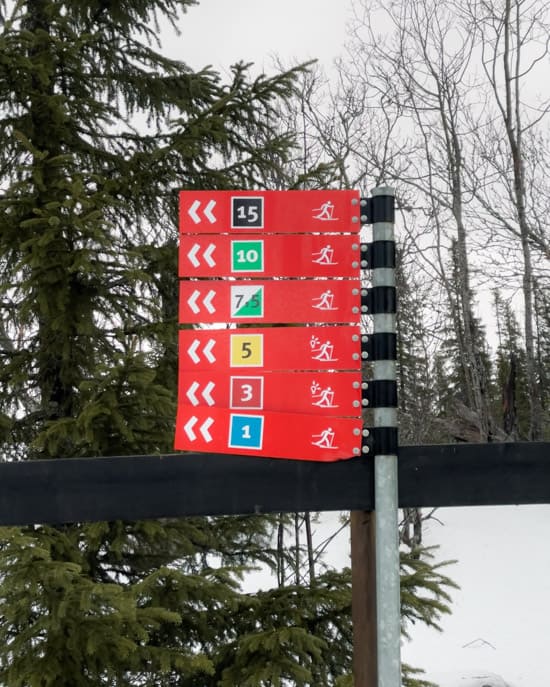 Cross-country tracks in Åre in winter