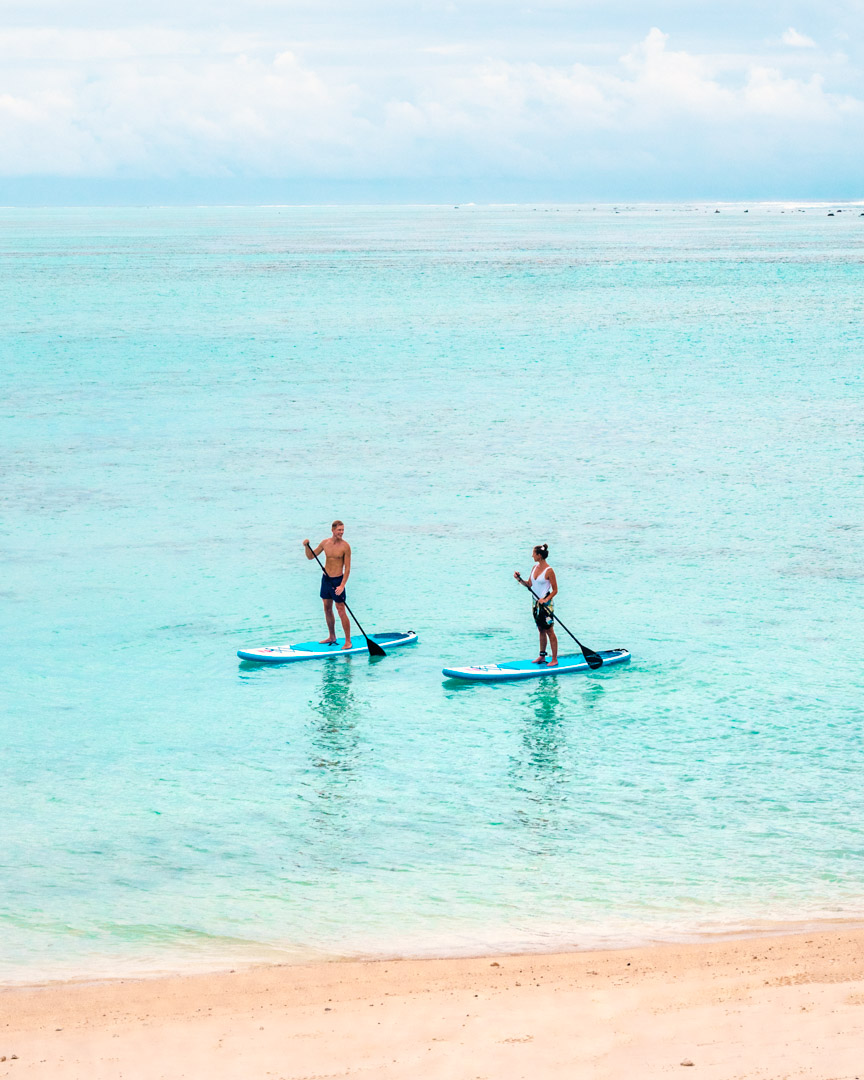 SUP'ing in front of Pacific Resort Rarotonga