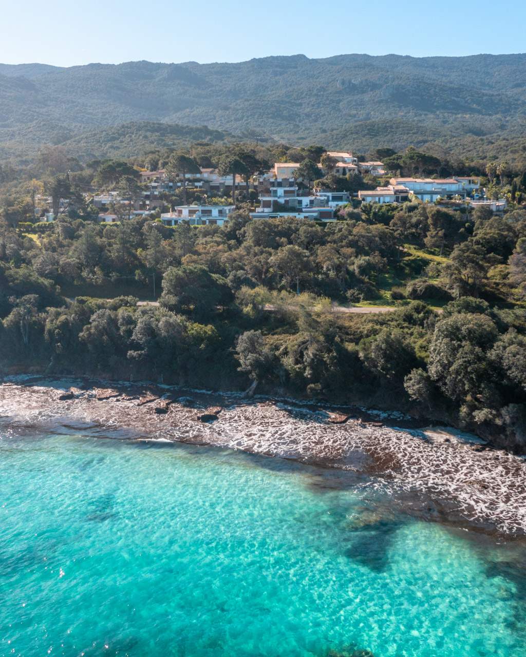 Plage d'Argent/Plage de Mare e Sole from the air