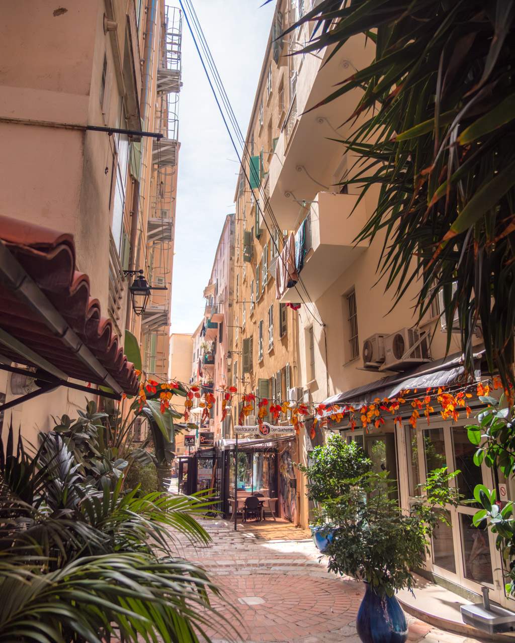 Cosy narrow street in Ajaccio