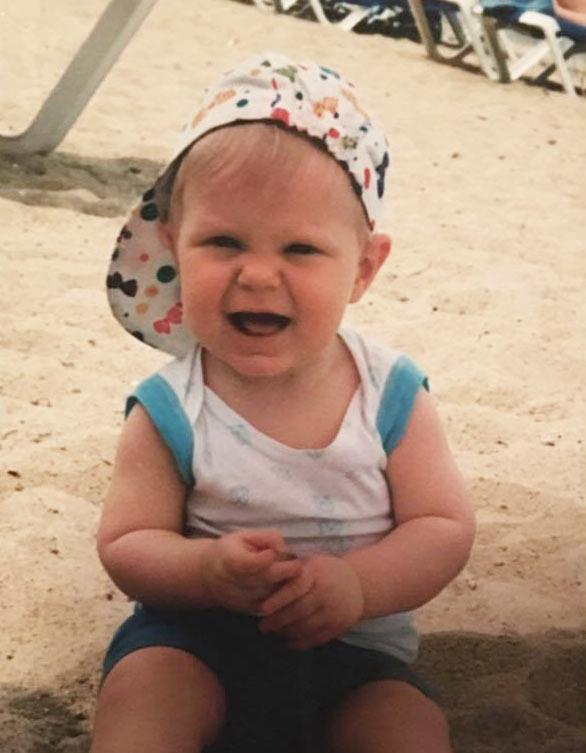 Alex as a (travelling) baby
