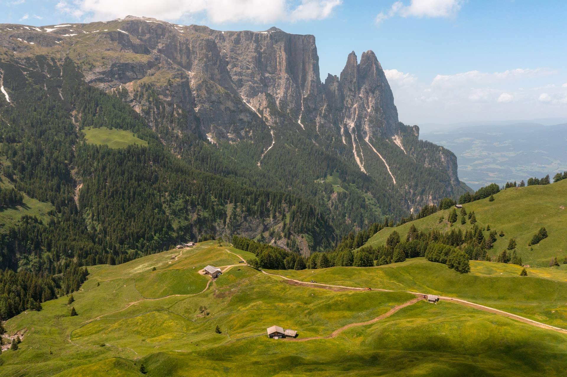 Alpe di Siusi seen from above