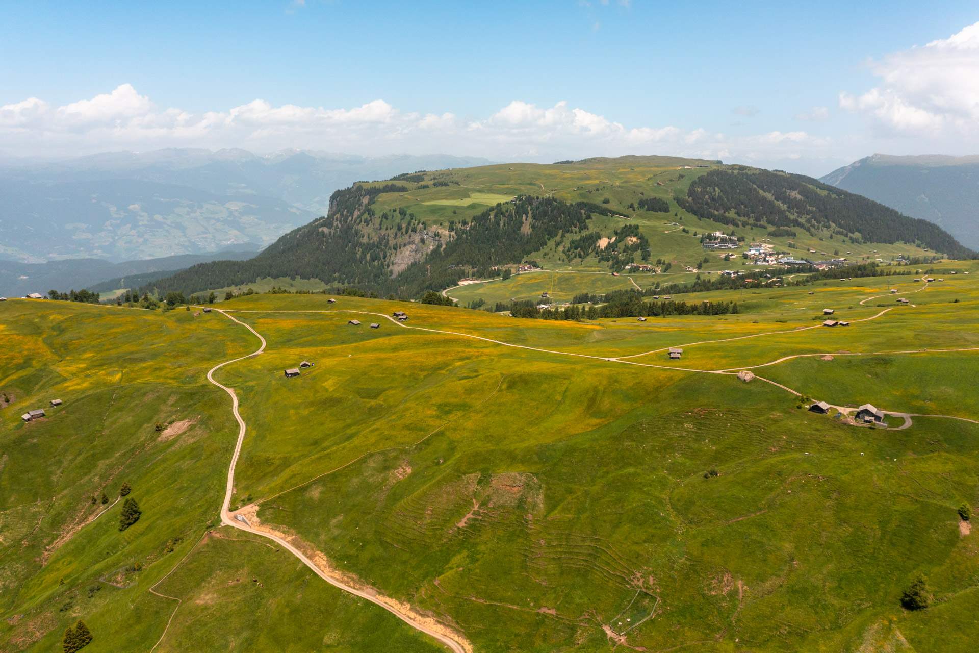 Alpe di Siusi seen from above