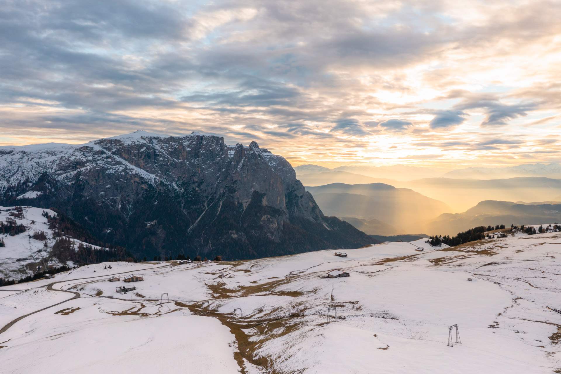 Alpe di Siusi plateau in the Dolomites