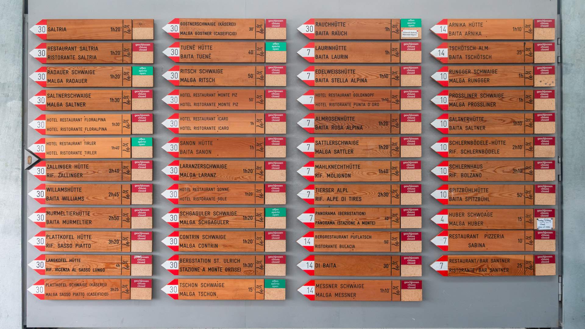 Hiking routes on Alpe di Siusi