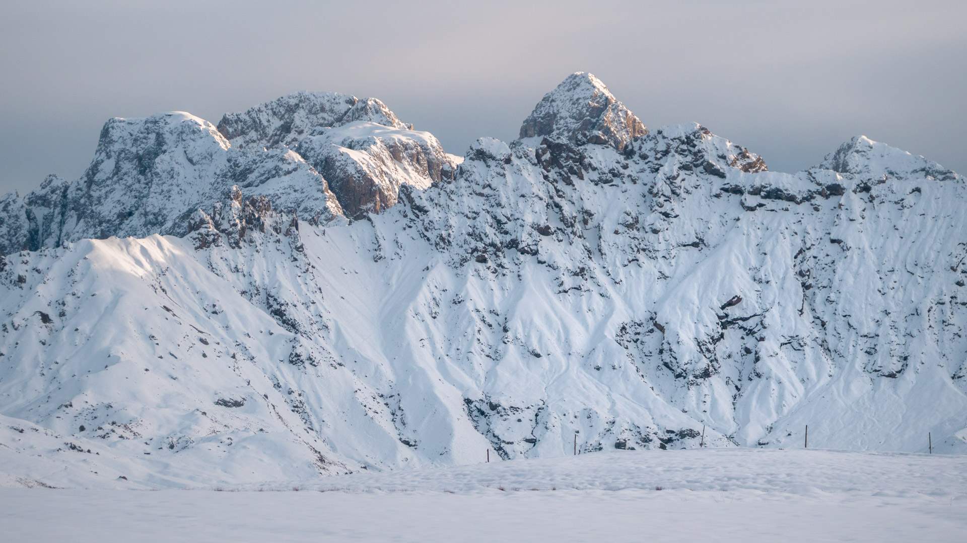 Winter landscape on Alpe di Siusi