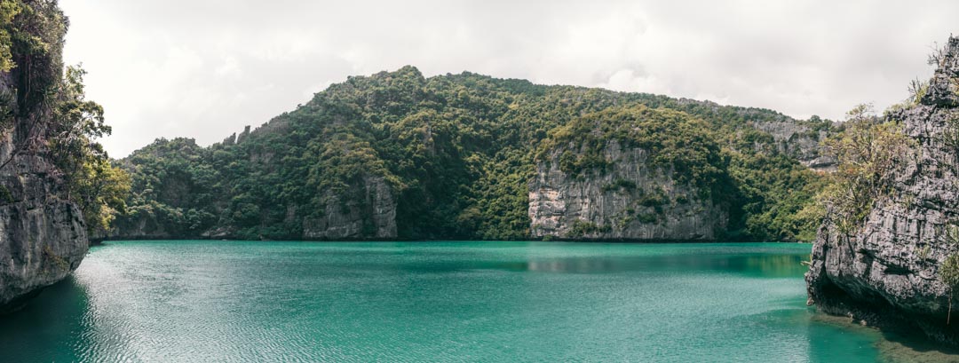 The emerald lake at Koh Mae Ko panorama