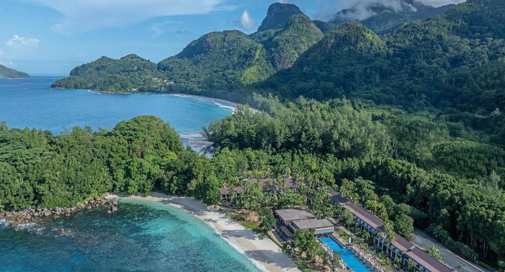Avani+ Barbarons Seychelles on Mahé seen from above
