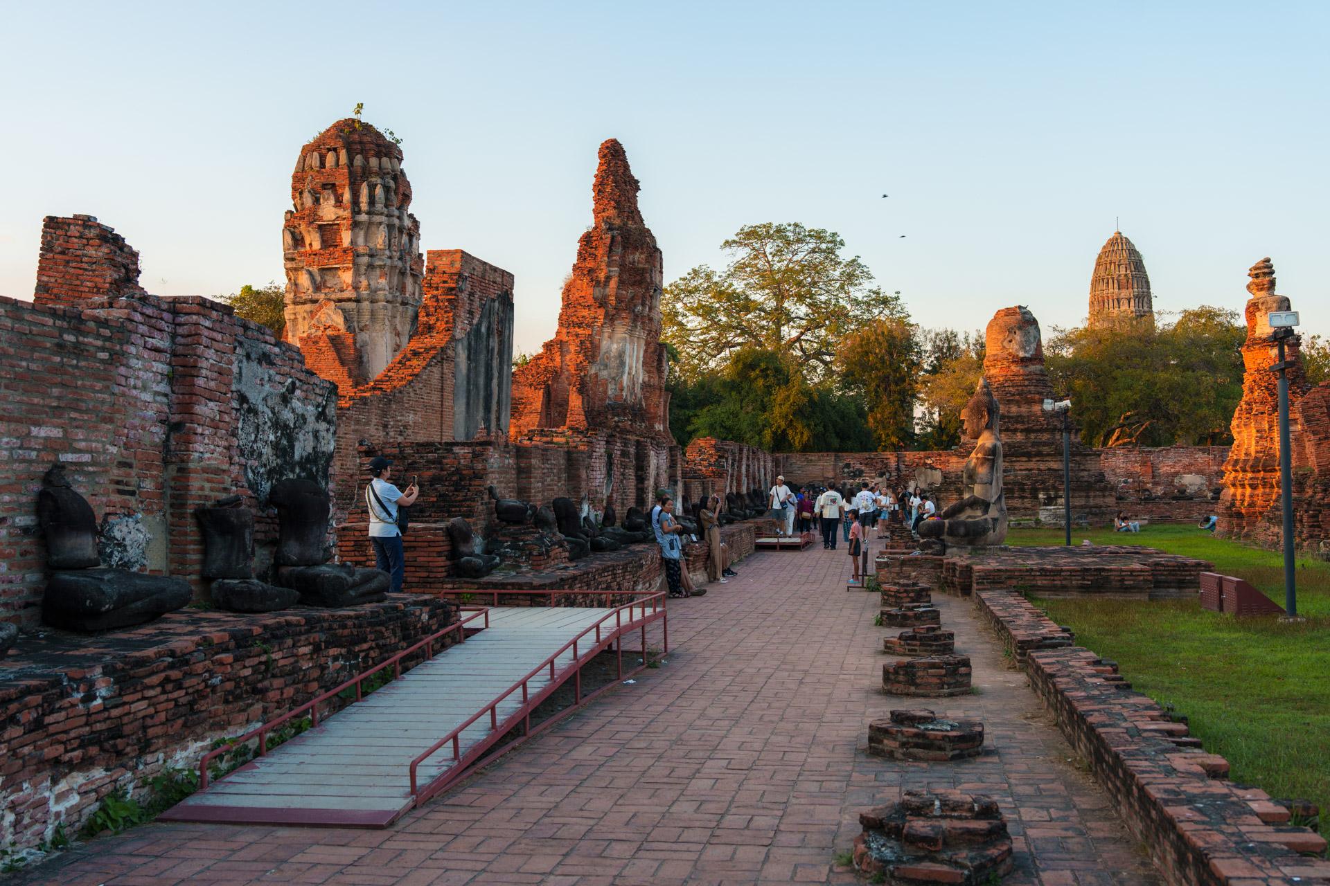 Wat Mahathat temple complex in the late afternoon