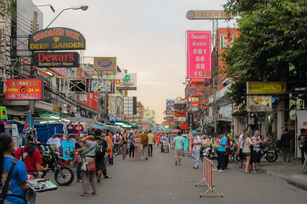 Khao San Road in the evening