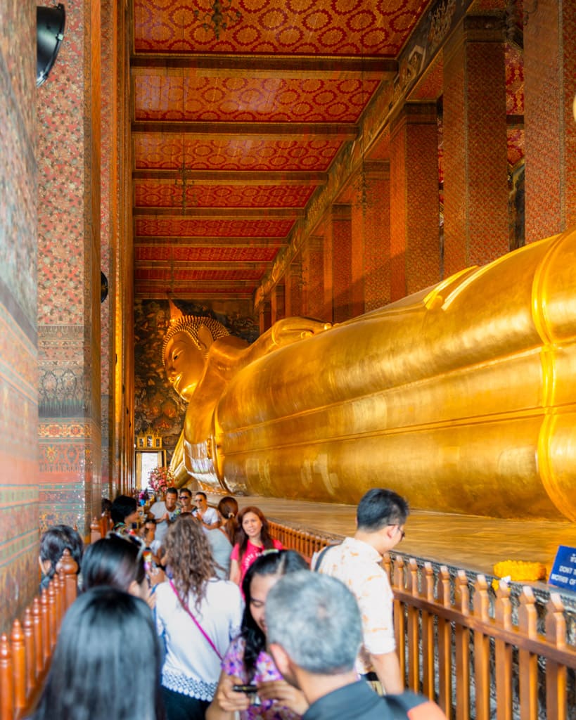 Wat Pho with tourists in the foreground