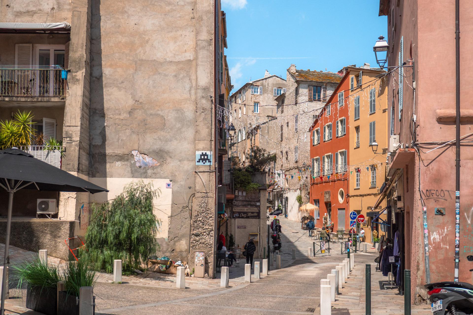Street behind old harbour in Bastia
