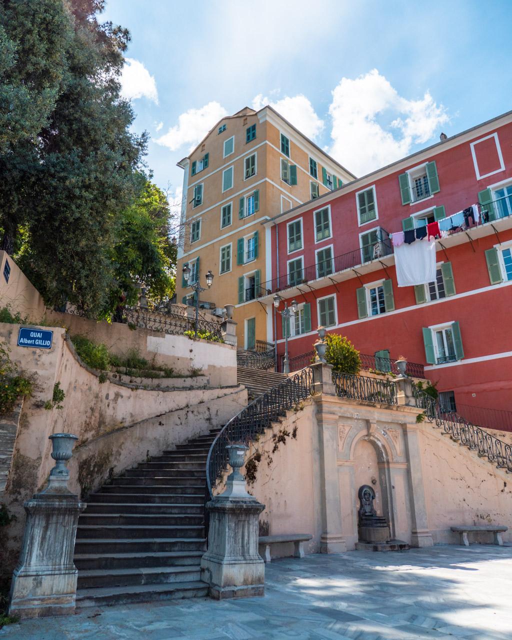 Staircase in Bastia at the old harbour