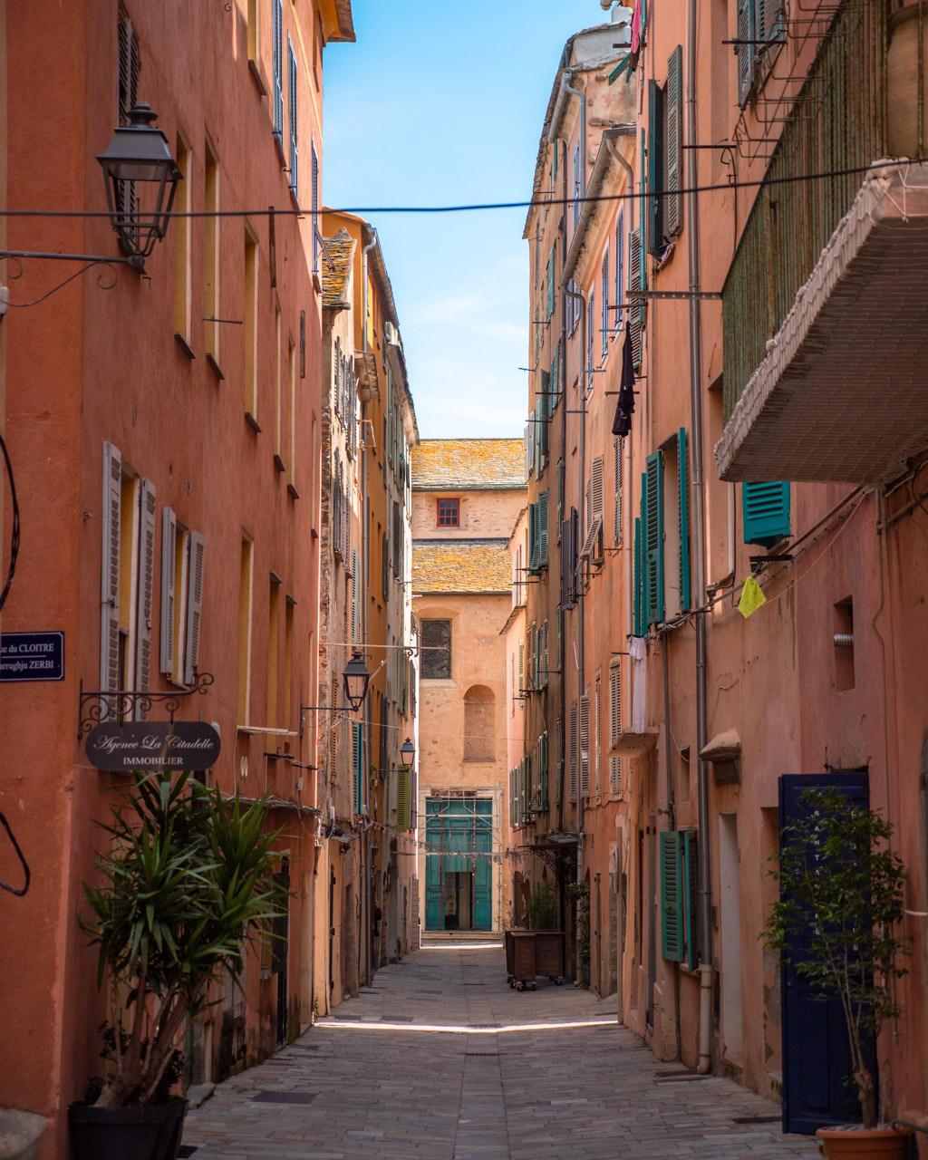 Narrow lane in Bastia's citadel