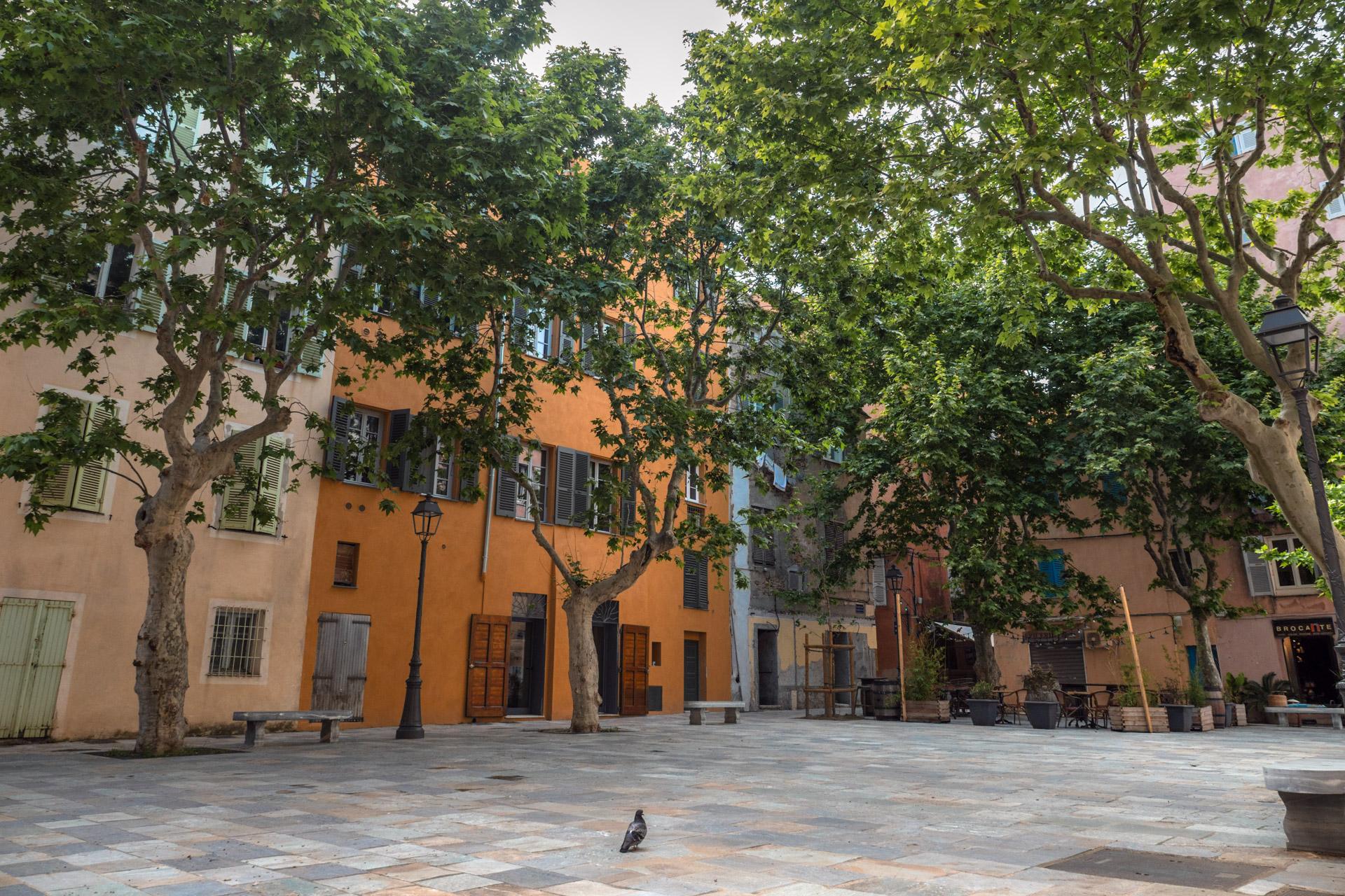 Bastia cosy square in the citadel