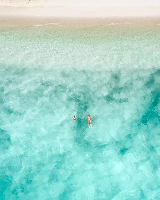 Swimming in turquoise waters