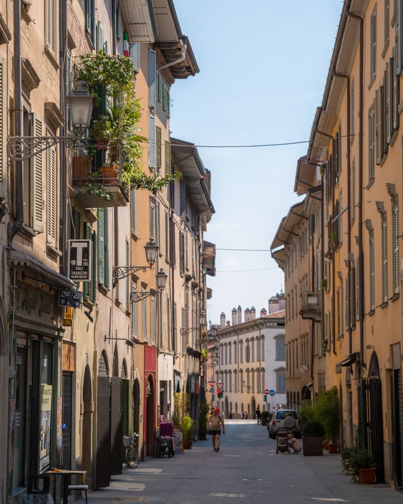 The lower town in Bergamo