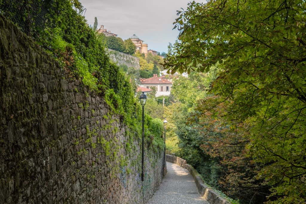 The road up to Bergamo's upper town