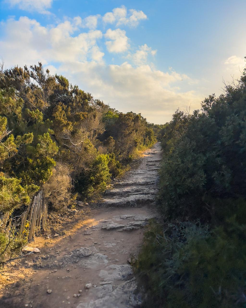 Trail running near Phare de la Madonetta lighthouse in Bonifacio