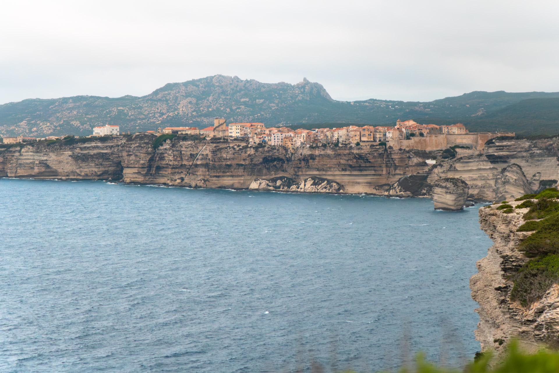 Bonifacio seen from afar over the water