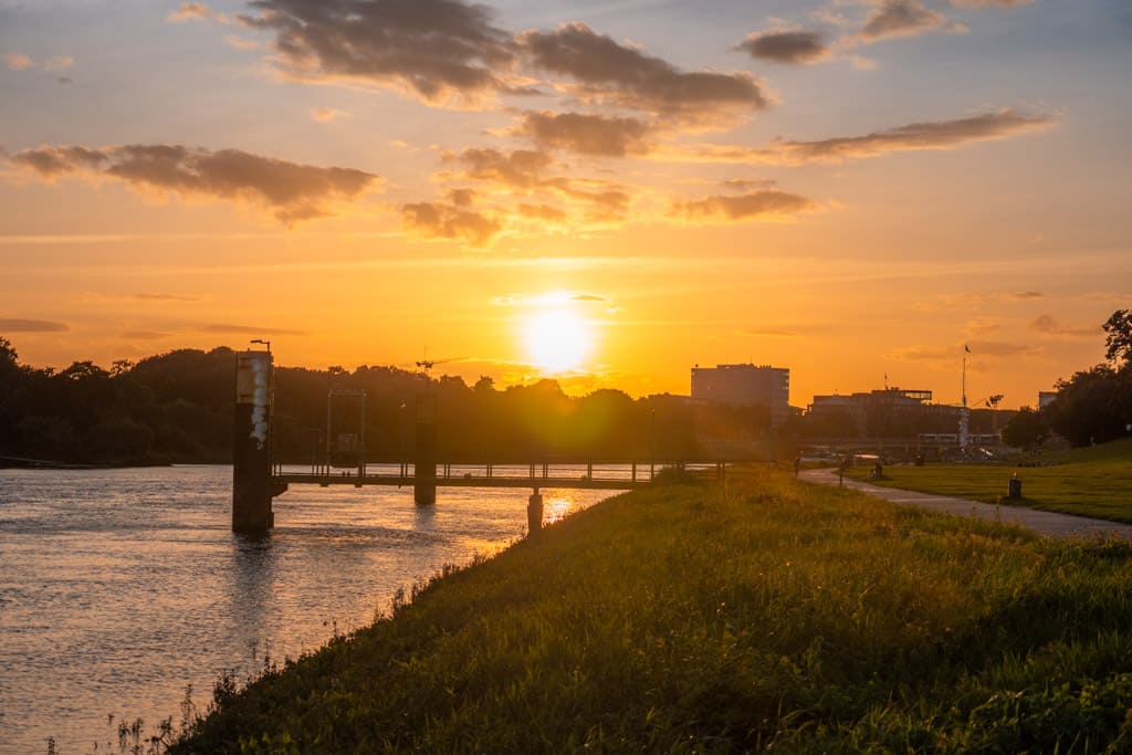 Weser River sunset in Bremen