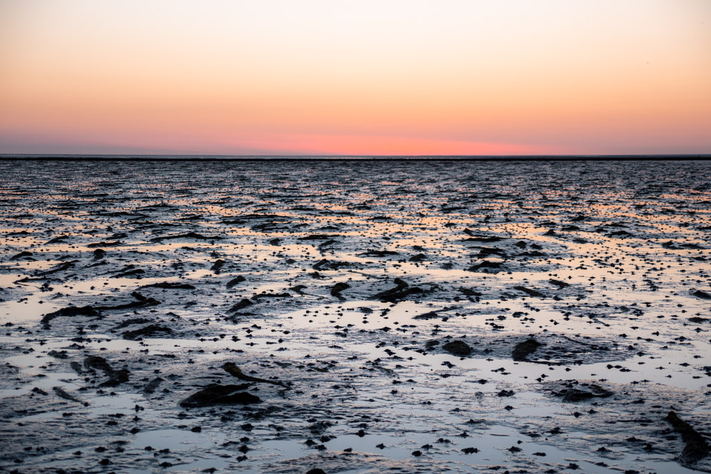 Büsum Wadden Sea at sunset with incredible colours