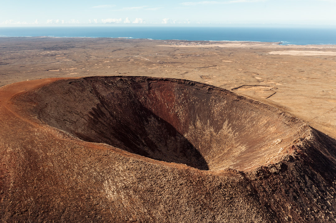 The volcanic crater of Calderon Hondo volcano in Fuerteventura