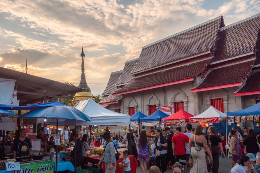 Food market at the Sunday Night Market in Chiang Mai