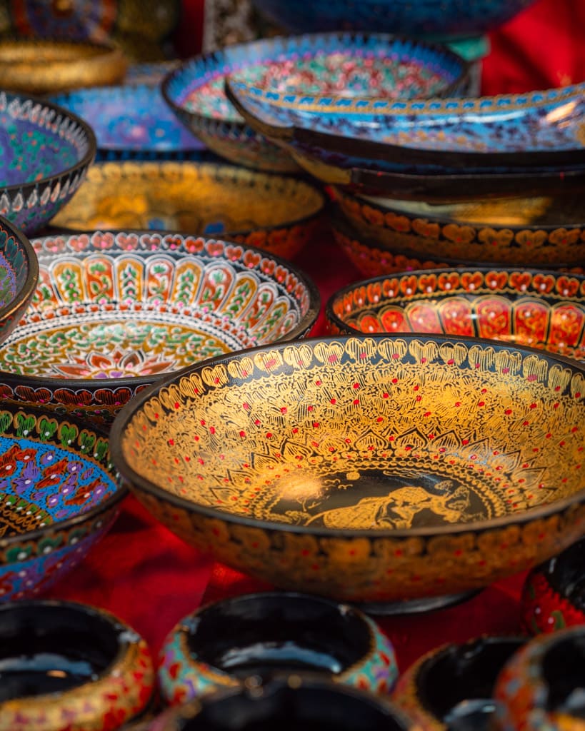 Bowls with colours and patterns for the Sunday Night Market