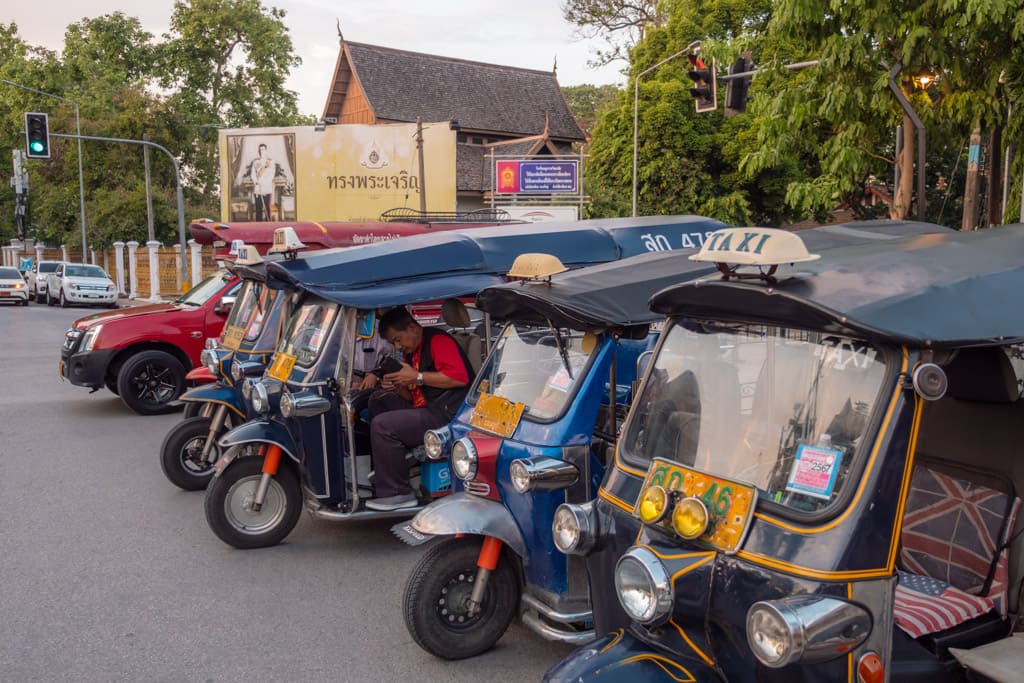 Tuk-tuks and songthaews in Chiang Mai