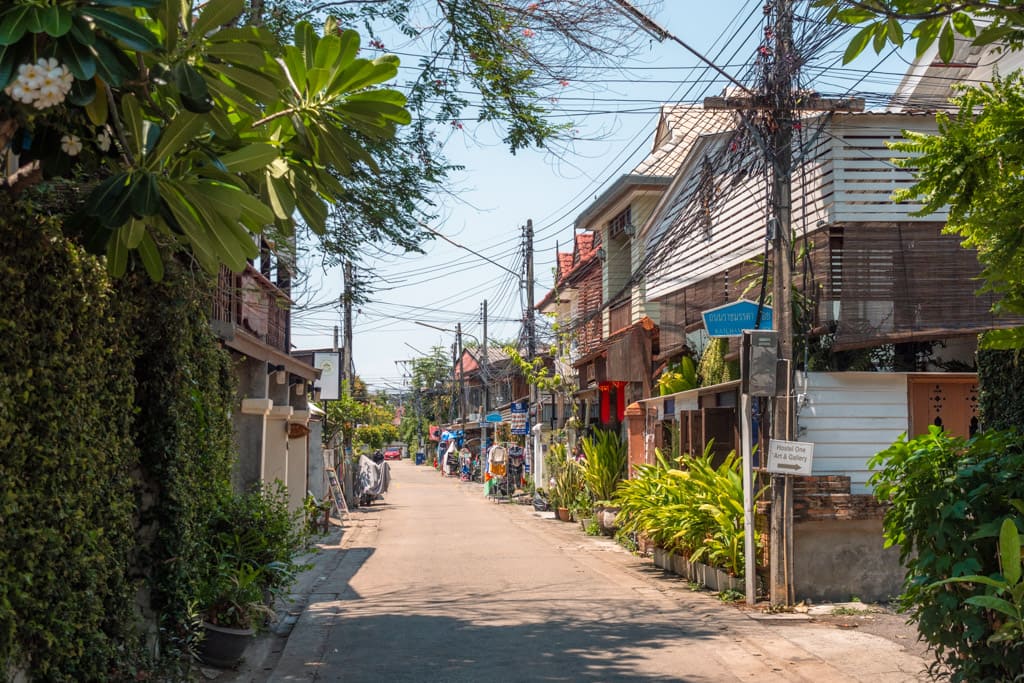 Quiet street in Chiang Mai's old town