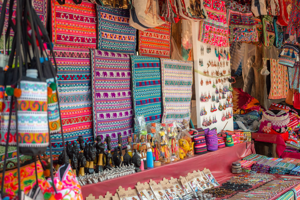 Colourful shop in Long Neck Karen village