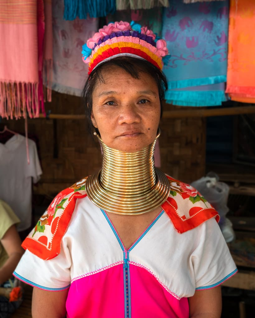 Long Neck Karen woman with rings around her neck