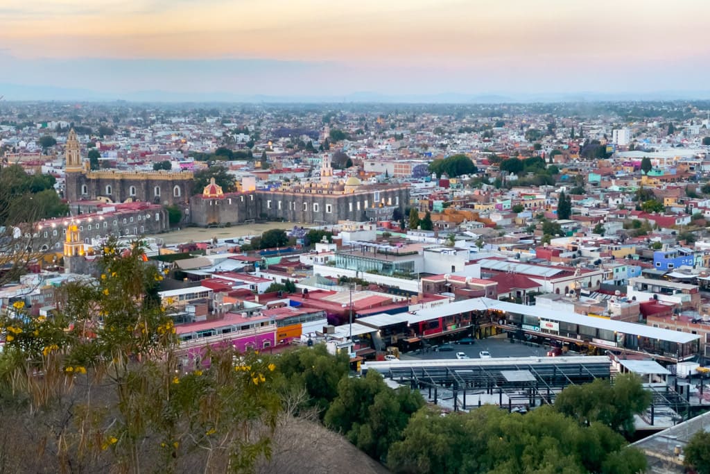 Views of Cholula from the church complex on top of the Pyramid