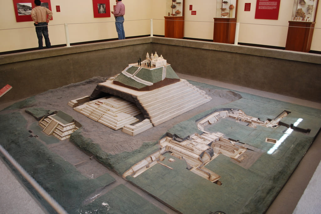 A miniature version of the pyramid complex in the museum in Cholula