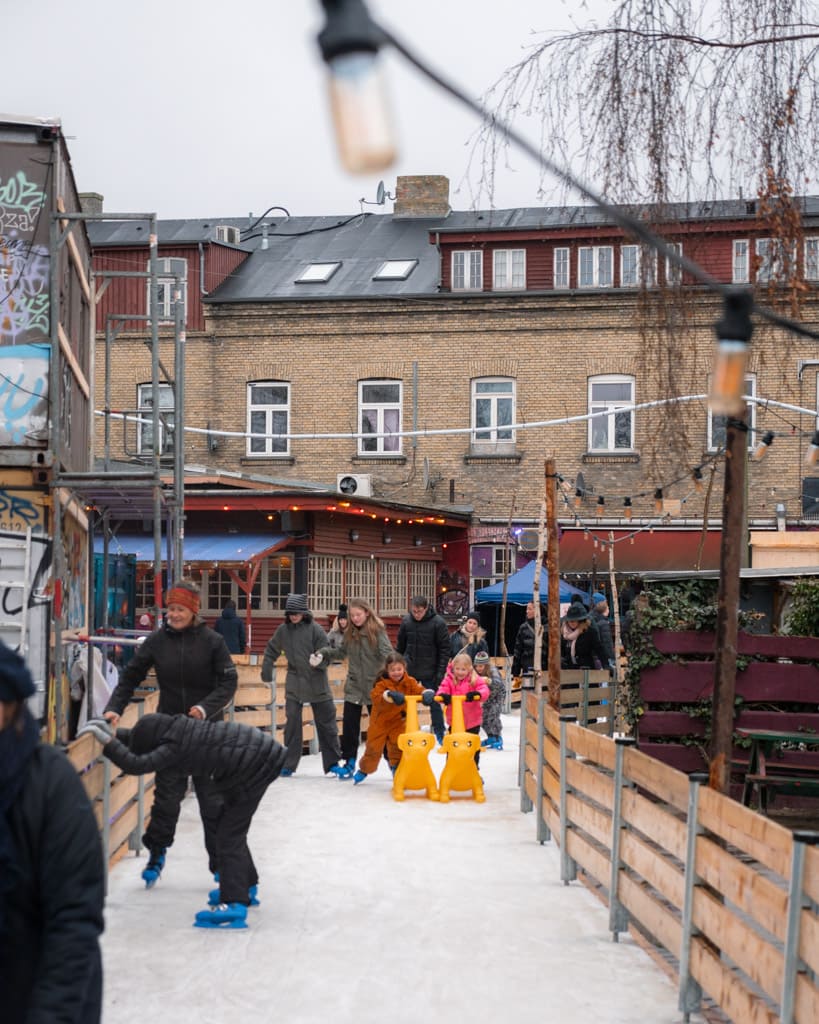 The ice skating rink in Christiania at Pusher Street