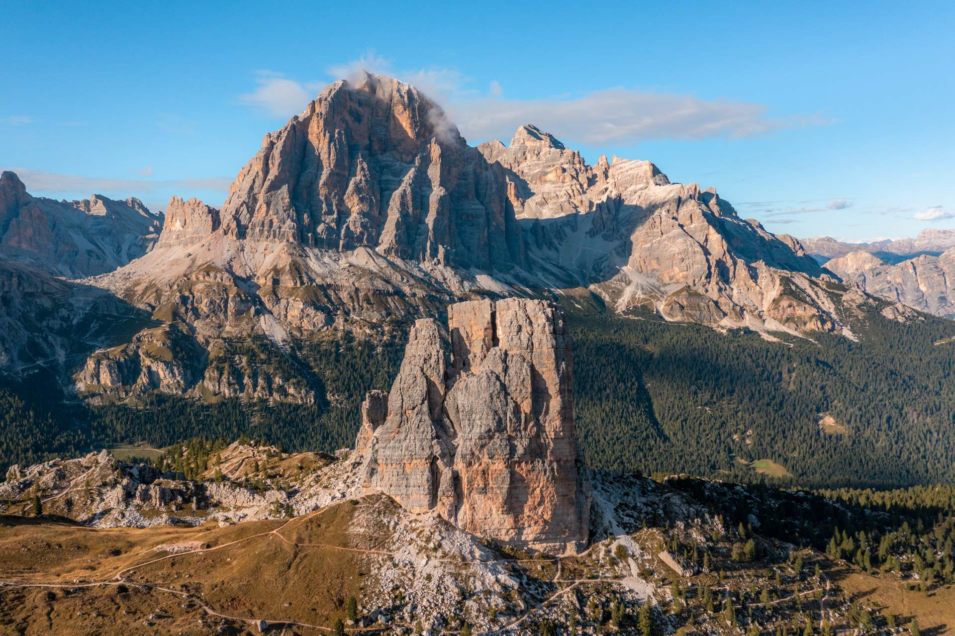 Cinque Torri seen from the air