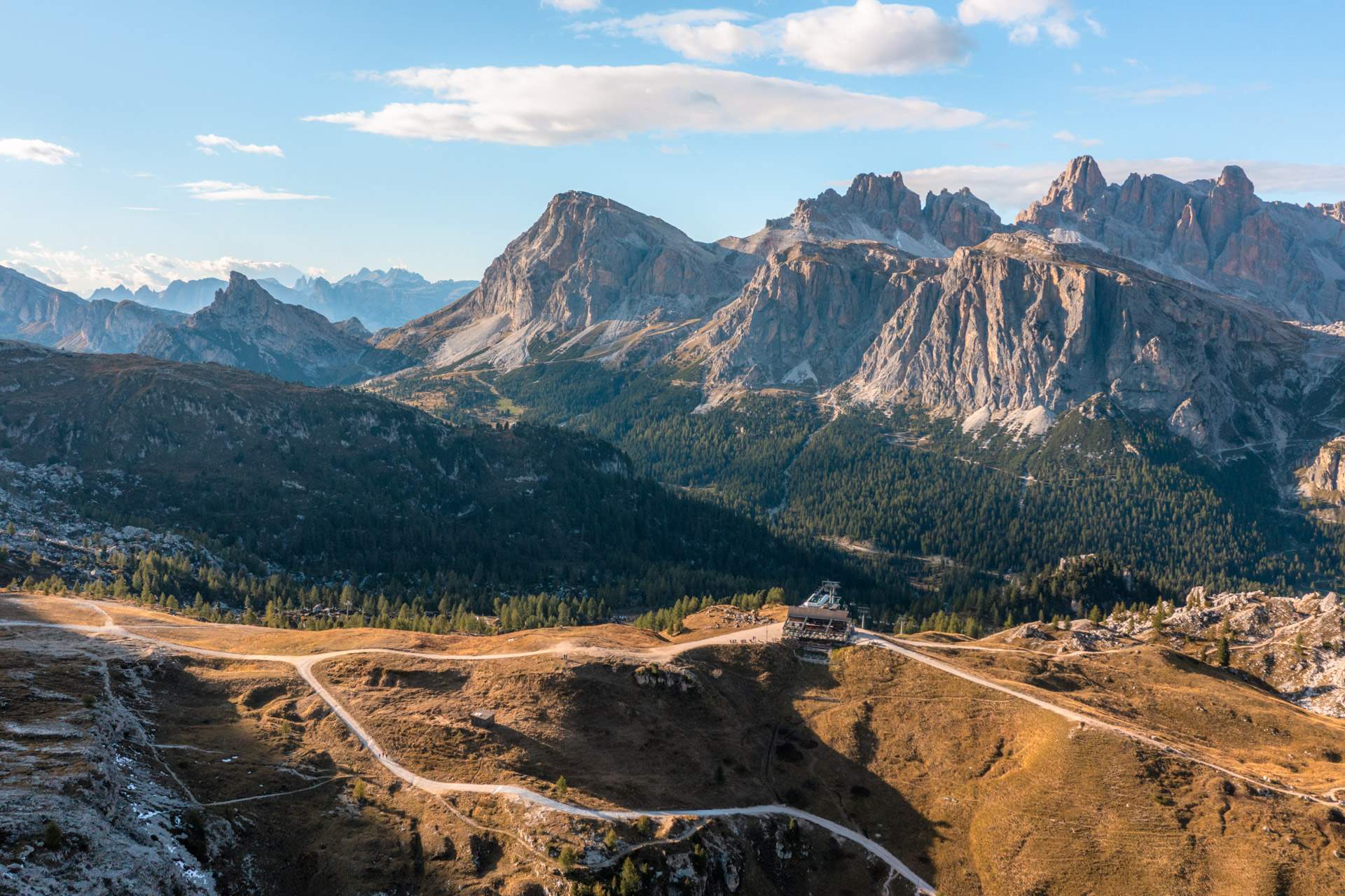 Drone image of the Dolomites