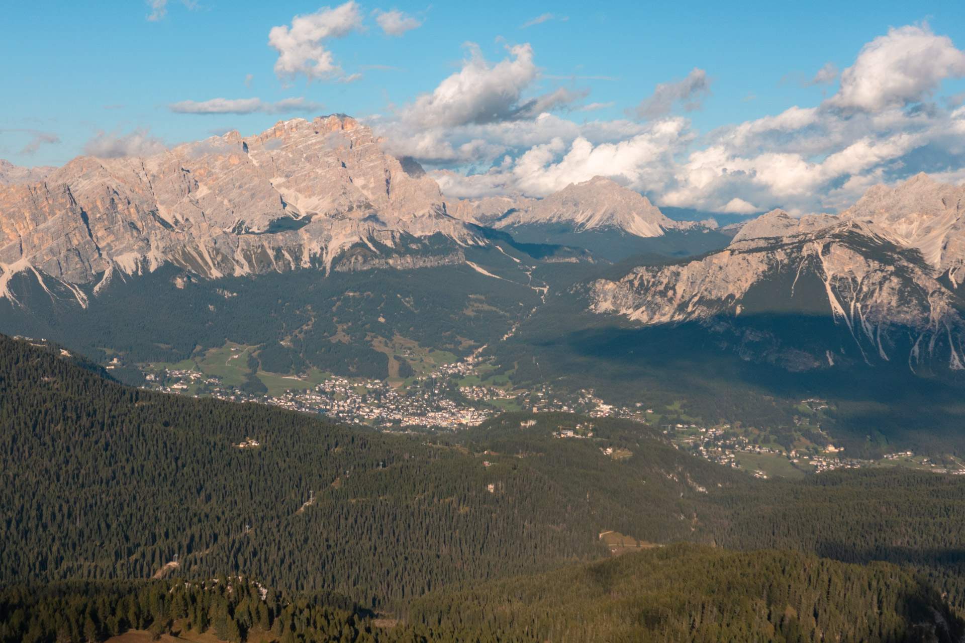 Cortina d'Ampezzo seen from Cinque Torri
