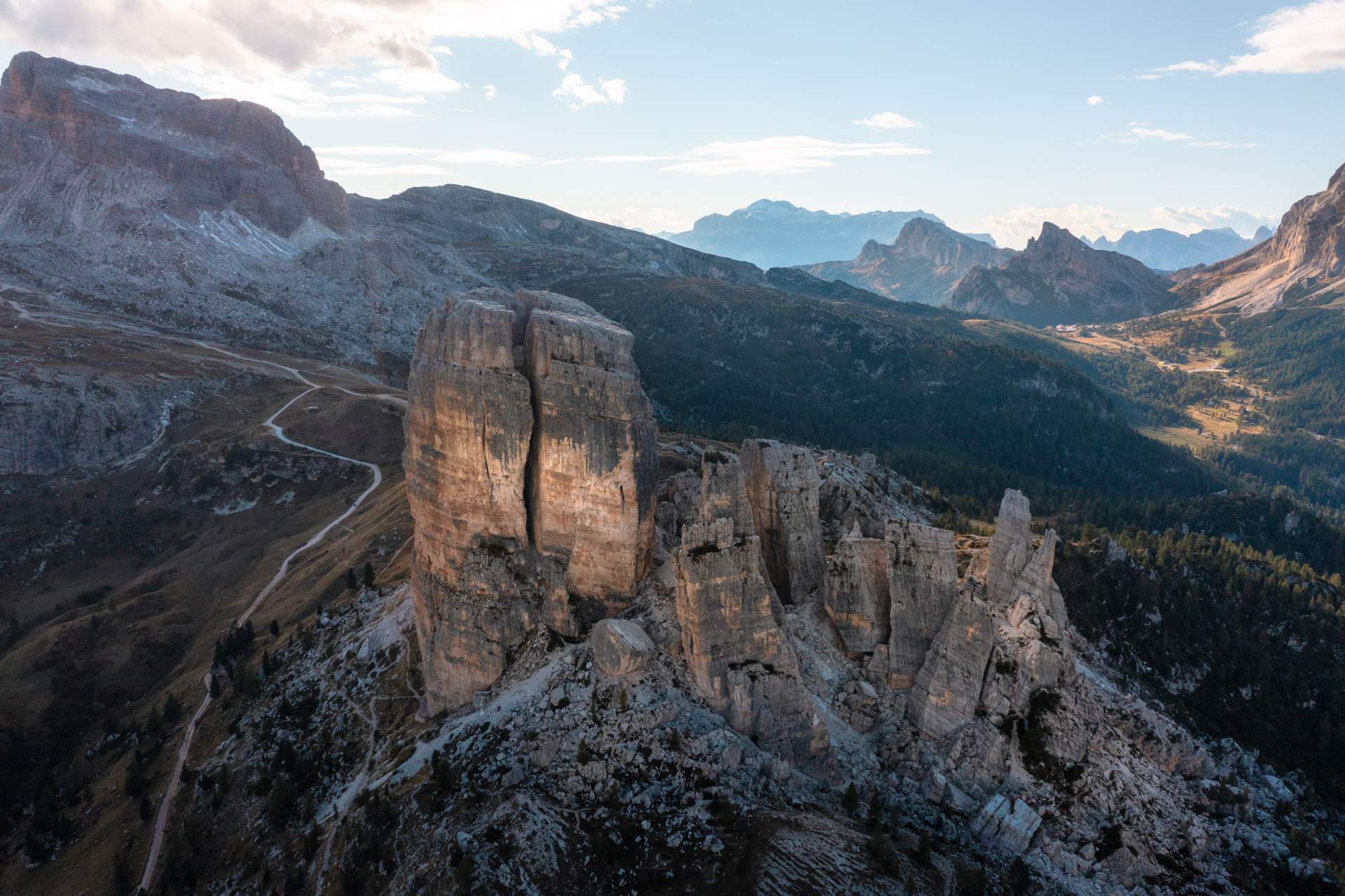 Cinque Torri seen from the air