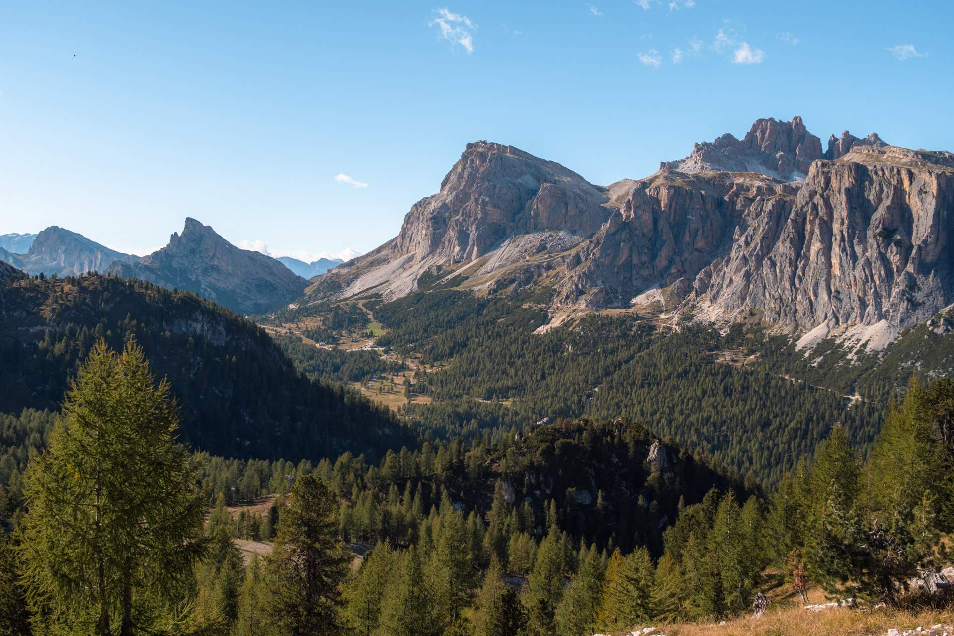 View towards Falzarego Pass