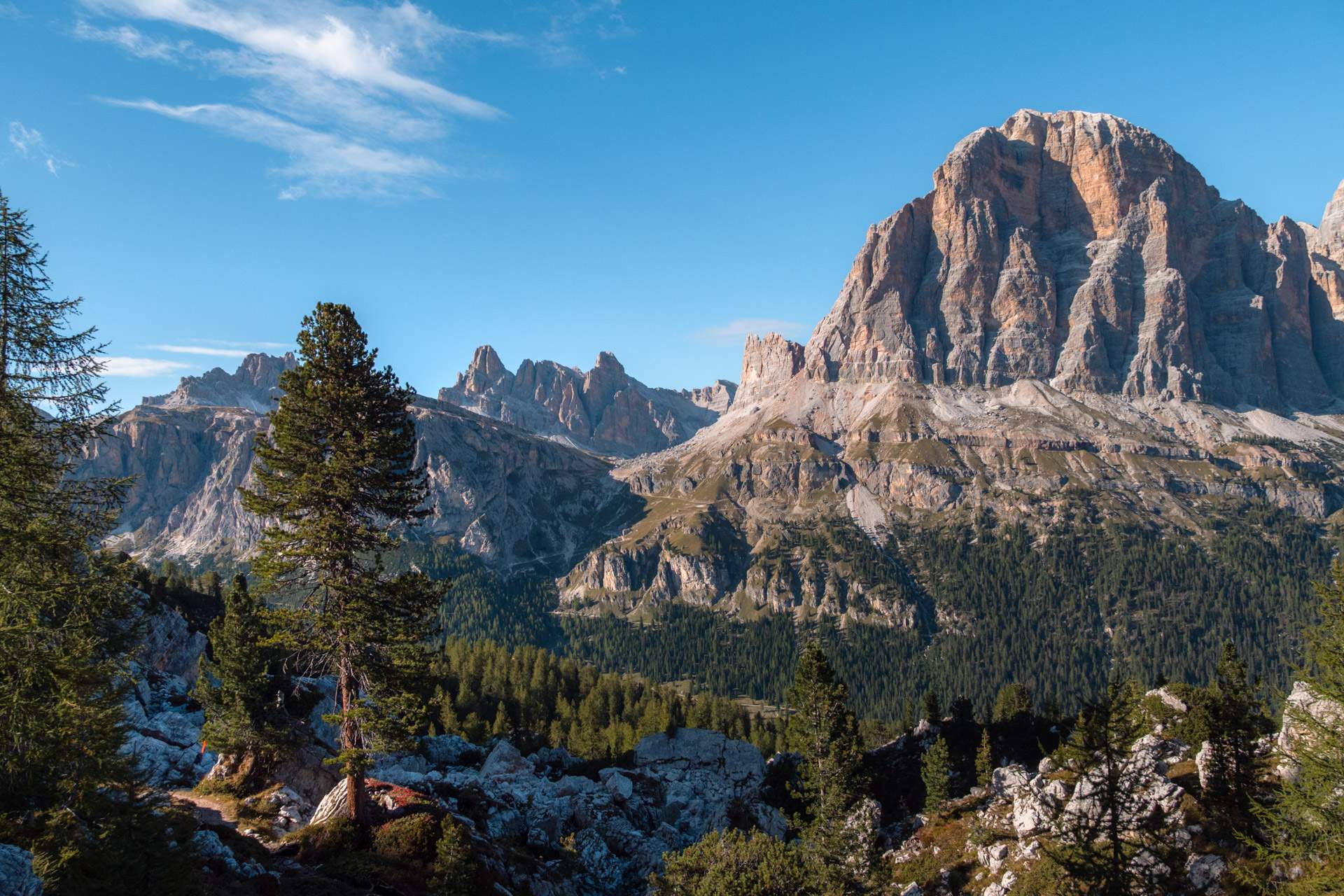 Mountain view from Cinque Torri in the Dolomites