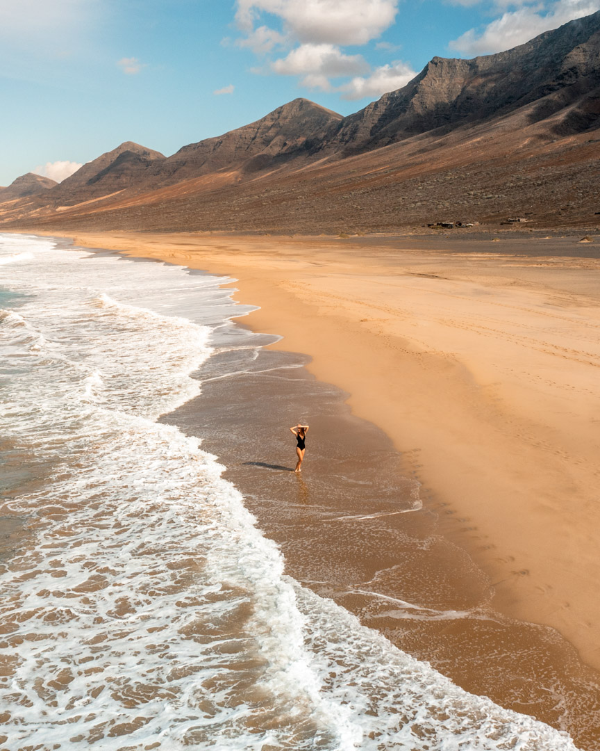 Victoria on Cofete Beach in Fuerteventura