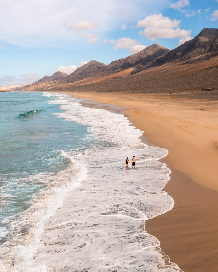 Alex and Victoria on Cofete Beach in Fuerteventura